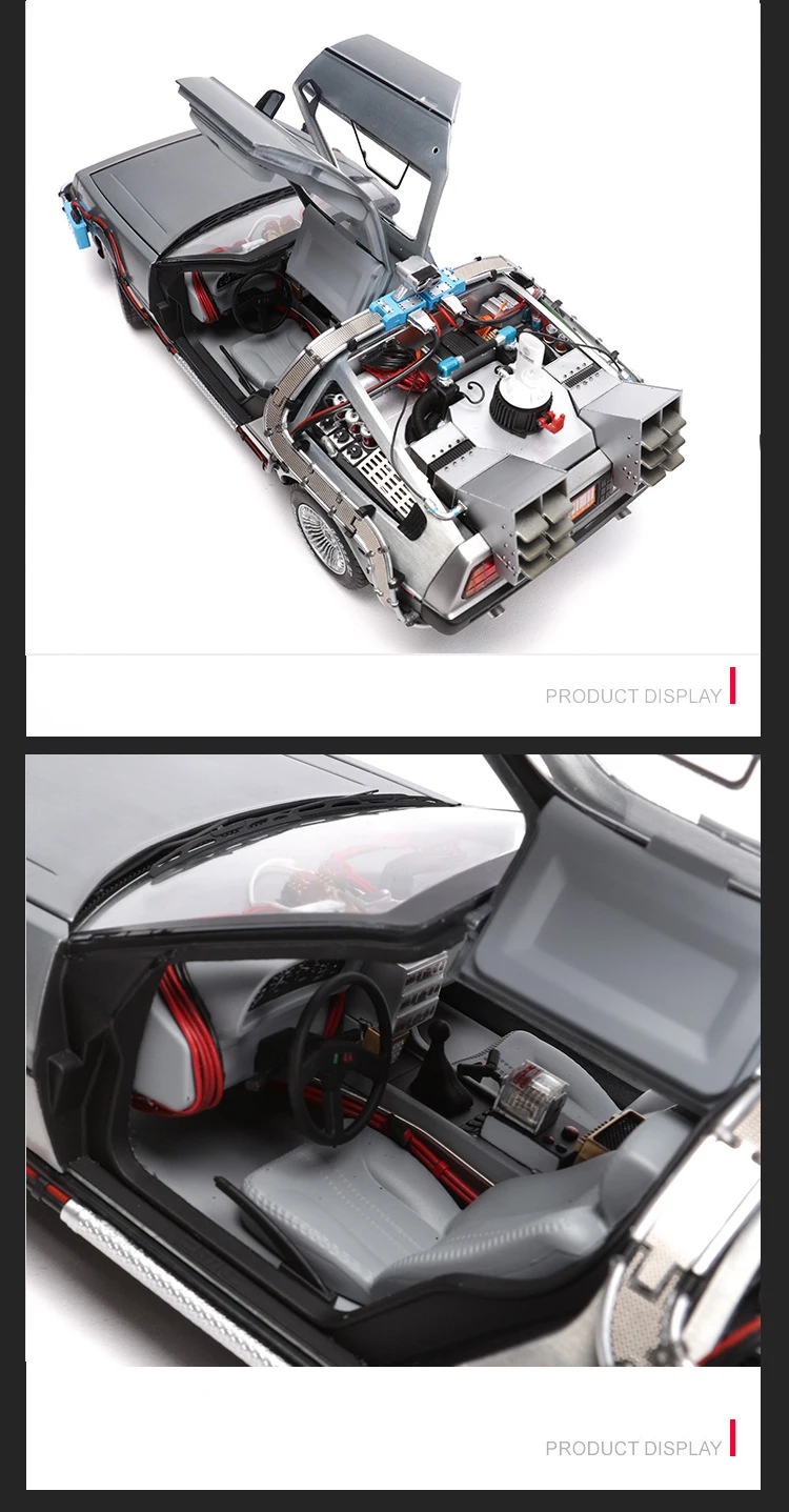 1/18 литая под давлением модель автомобиля часть 3 машина времени DeLorean автомобиль металлическая игрушка Welly Назад в будущее Дети подарок собрать