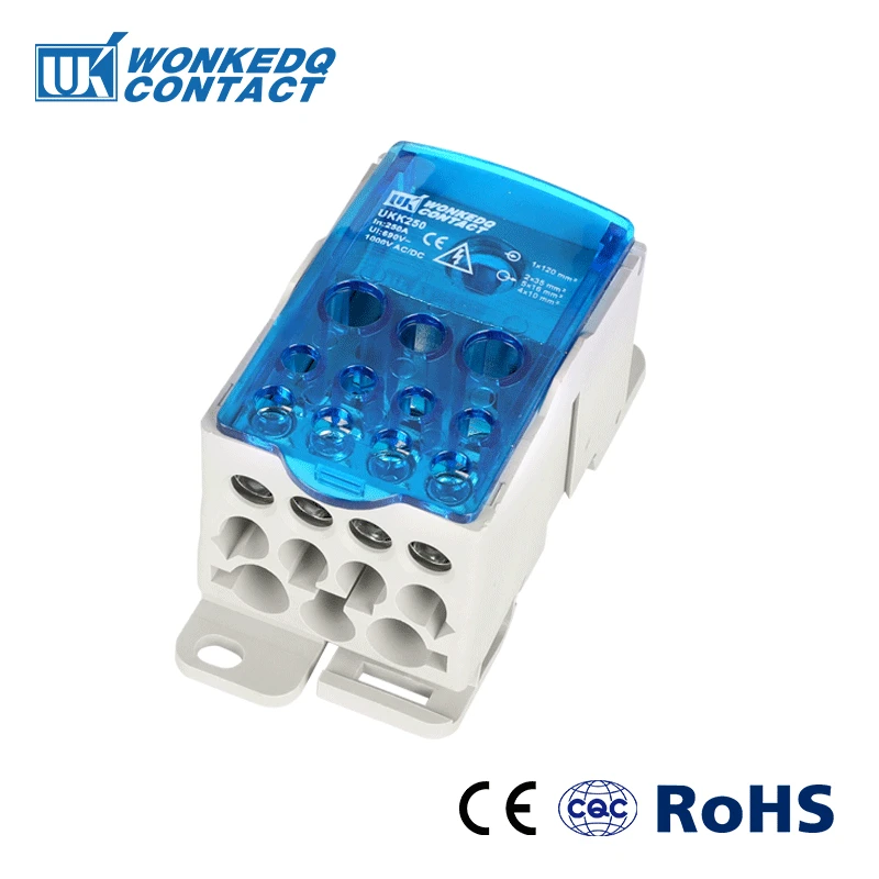 

UKK400A Din Rail Terminal Blocks One in several out Power Distribution Box Universal Electric Wire Connector Junction Box