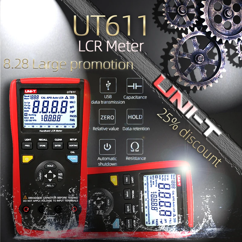 Цифровой LCR метров UNI T UT611 UT612 авто умный проверка и MeasurementInductance постоянной ёмкости