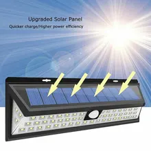 118 светодиодов Солнечный настенный светильник датчик движения Лампа безопасности для наружного сада NE
