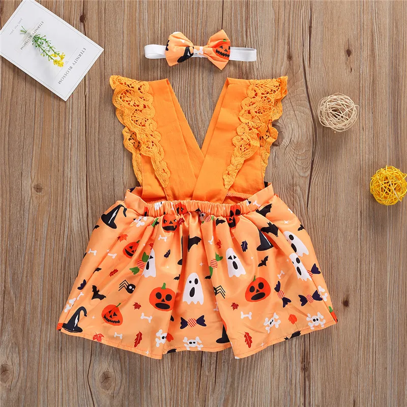 2020 Brand 0-18M Infant Baby Girl Romper Cute Christmas Santa Claus Halloween Spider Print Jumpsuit Lace Costume Baby Clothes