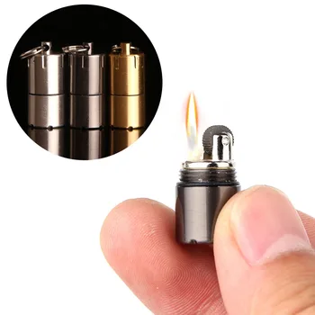 

Outdoor Lighter Mini Portable Practical Compact Kerosene Key Chain Capsule Gasoline Lighter Inflated Keychain Petrol Tools Hot