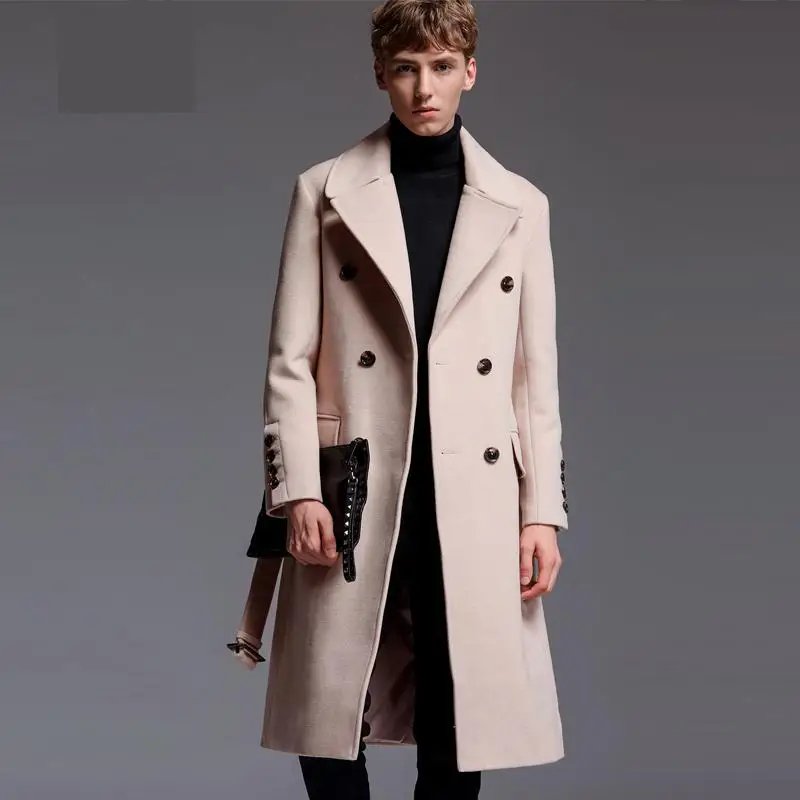 Style Wool Long Coat Autumn Winter Luxury Cashmere Solid Color Mens Jackets And Coats Plus Size 5XL 6XL Man Trench Style Wool Long Coat Autumn Winter Luxury Cashmere Solid Color Mens Jackets And Coats Plus Size 5XL 6XL Man Trench