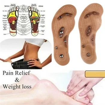 

Weight Loss Massage Foot Care Shoes Mat Pad Brown 8 Magnetic Massage Insoles Soles Magnetic Therapy Slimming Insoles Health Mat