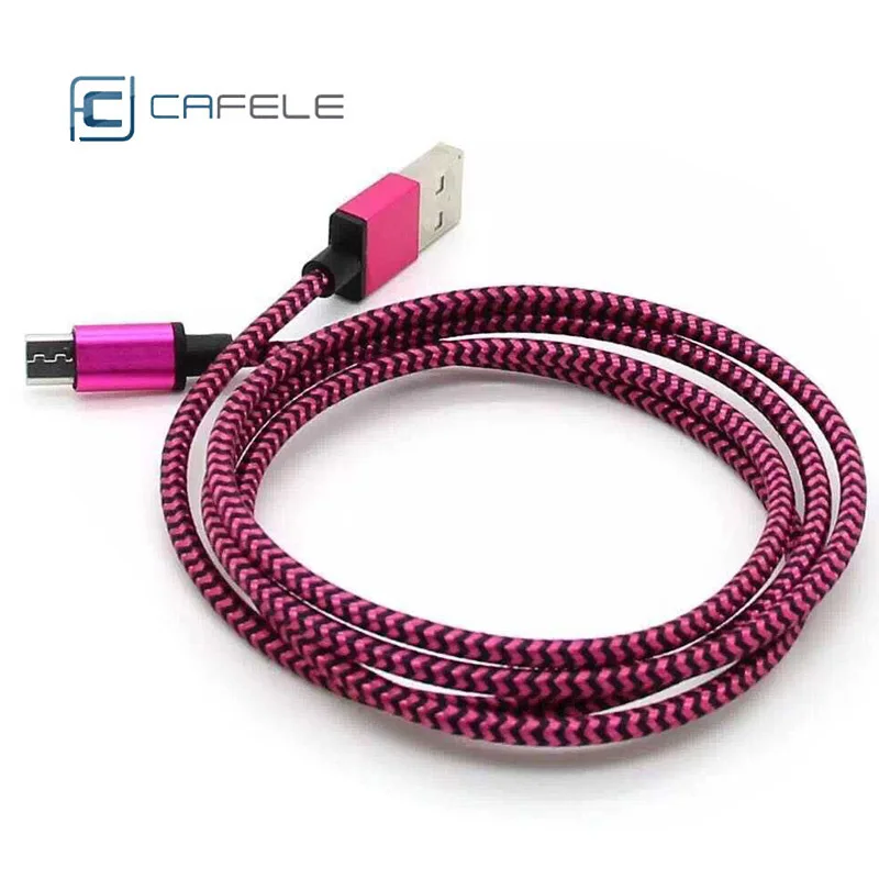 Cafele usb-кабель 1 метр нейлоновый одноразъемный провод для передачи данных для IPhone X Xs Max 8 7 6S 5 Plus Ipad Mini Мобильный телефон зарядное устройство USB шнур