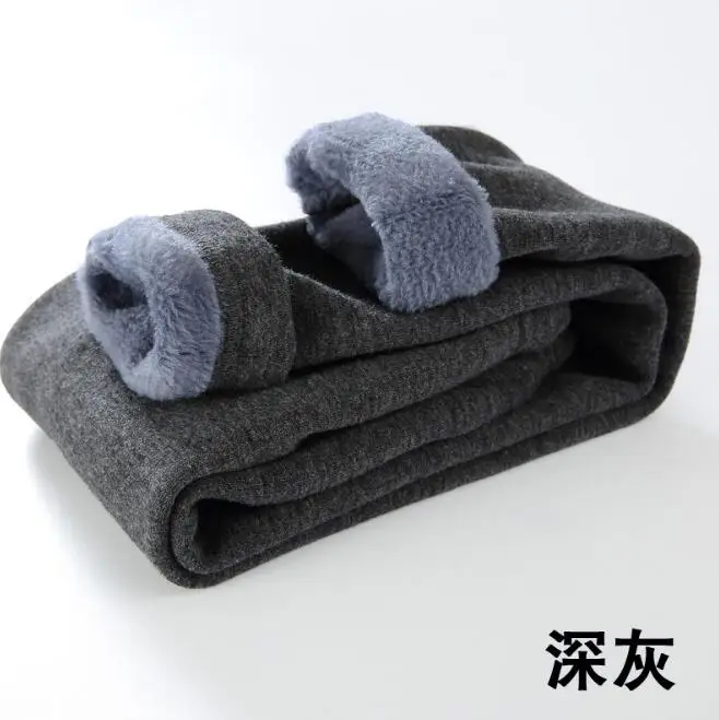 Dark grey Детские зимние Бархатные утепленные леггинсы; детская одежда; однотонные хлопковые детские леггинсы - Цвет: Dark grey