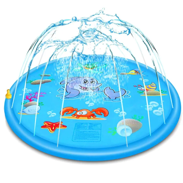 Water Splash Sprinkler Pad Play Game Mat for Children Kids Summer Outdoor Party TP899