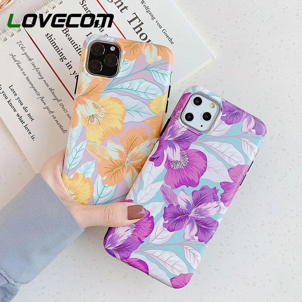LOVECOM чехол для телефона для iPhone 11 Pro Max XR XS Max X 8 7 6 6S Plus Ретро цветок и листья мягкий IMD Телефон задняя крышка чехол s Coque