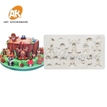 

Woodland Animals Mould Silicone Cake Mold Food Grade Silicone Fondant Mold Silicone Baking Cake Tool