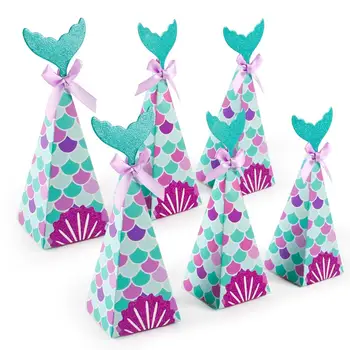 

The Little Mermaid Party Tail Gift Candy Box Mermaid Birthday Party Favors Under The Sea Birthday Party Girl Baby Shower decor