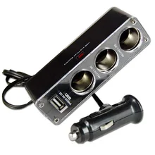 3 способа мульти разветвитель автомобильного прикуривателя USB штепсельное зарядное устройство DC 12 V/24 V тройной адаптер с USB портом