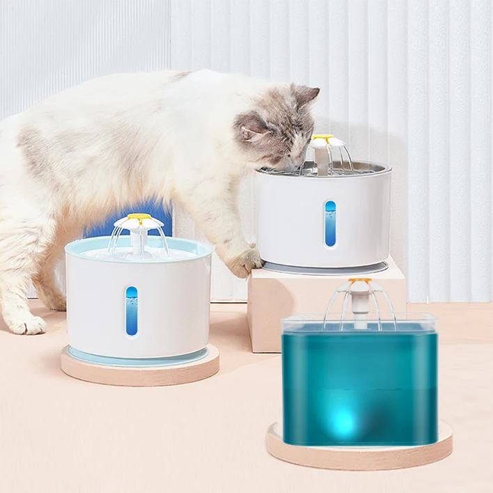 2L Automatic Cat Water Fountain Drinking Feeder Bowl Electric USB Pet Dog Cat Water Dispenser Mute Automatic Drinking Fountain