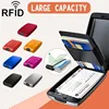 Men Metal Smart Card Holder Bankcard Blocking Hard Case Short Wallet Male Credit Card RFID Safe Anti-theft Scanning Protect 1