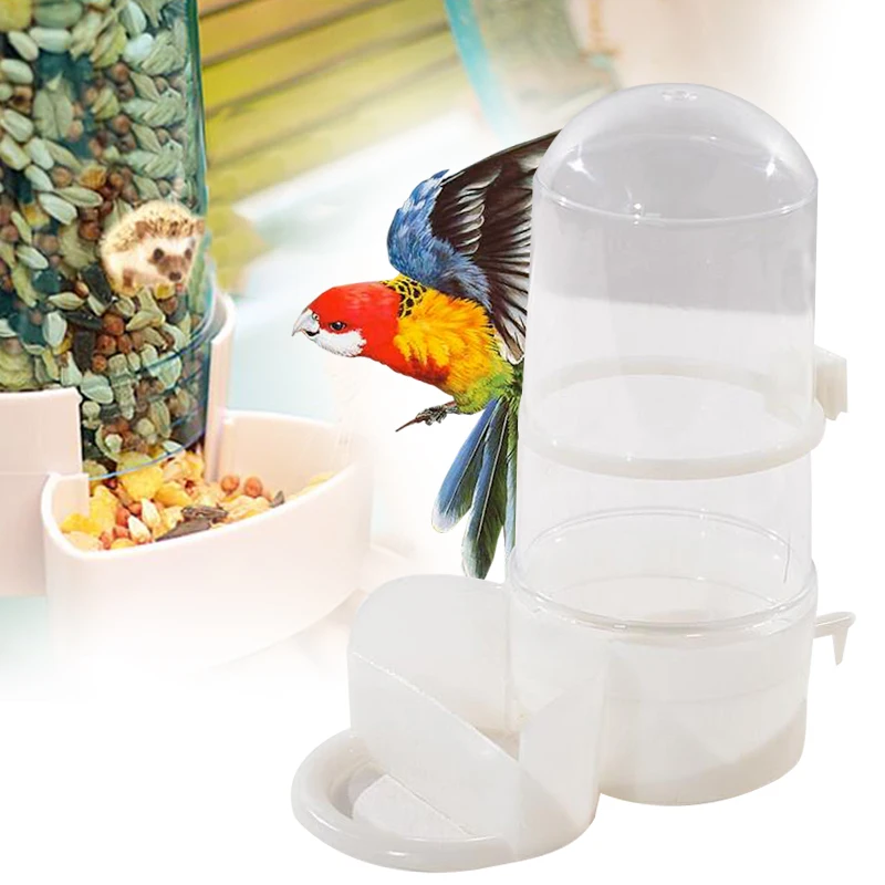 Pet Bird Automatic Drinker Feeder Water Dispenser Clip Large Parrot Hamster