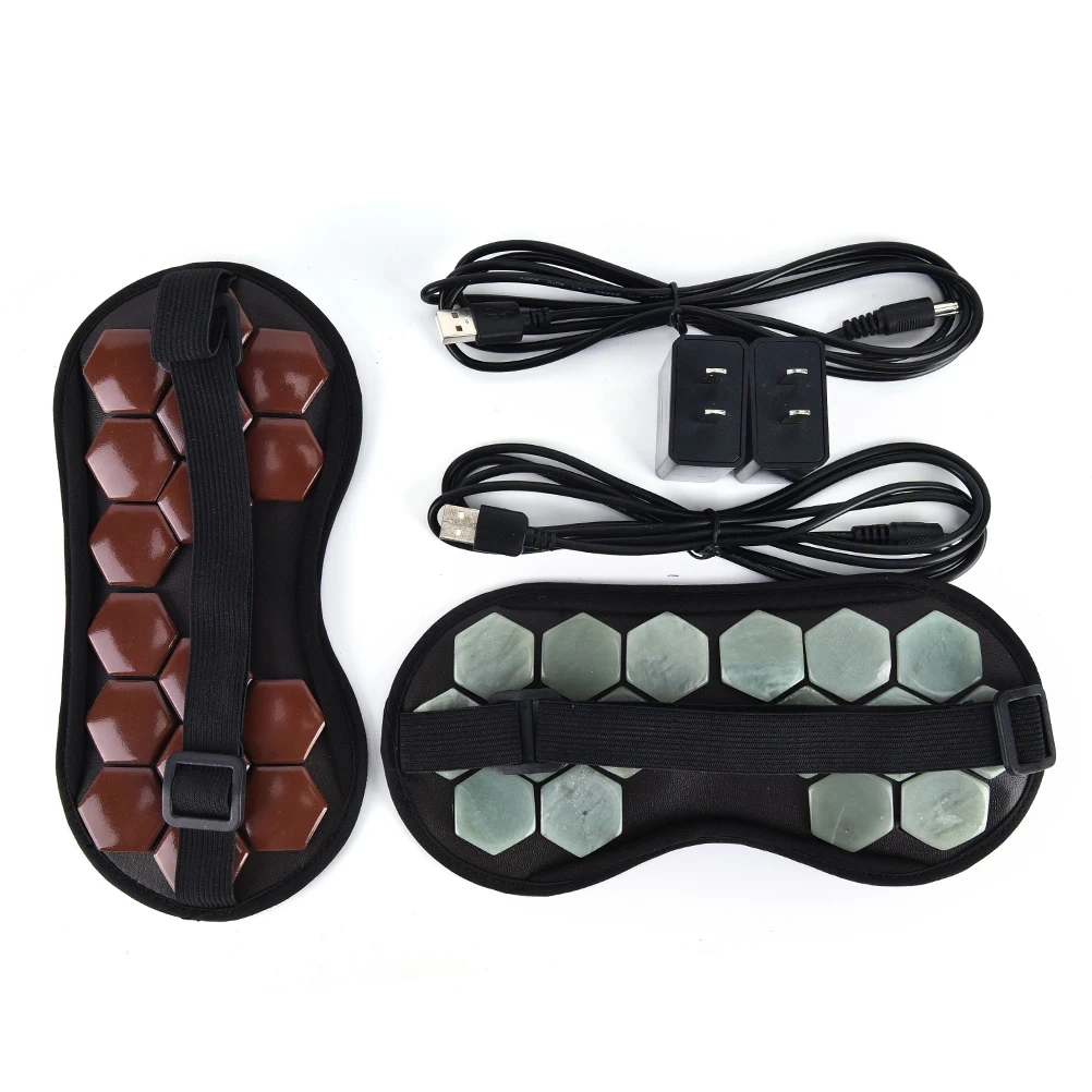 New Physical Therapy Nature Jade Stone Germanium Tourmaline Sleep Face Eye Mask For Travel Office Use
