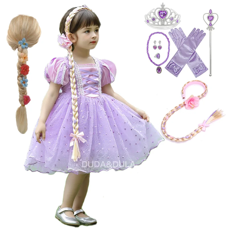 21女の子ラプンツェルドレスの王女の衣装子供のためのコスプレソフィアvestidosガウンハロウィン誕生日パーティードレス2 8歳 Girls Costumes Aliexpress