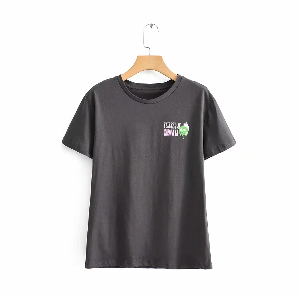 Увядшая футболка в английском стиле с принтом в виде надписей и надписью «Злодей», женская футболка в стиле Харадзюку, camisetas verano mujer