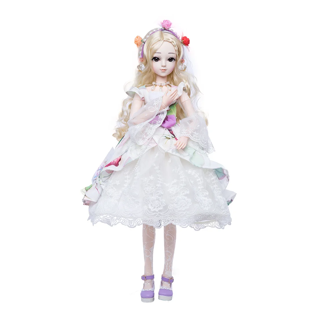 

Fashion 1/3 18 Joints BJD Doll Girl Full Set with Makeup and Full Costume Hobby Collection Model Gift Factory Price (As Shown)