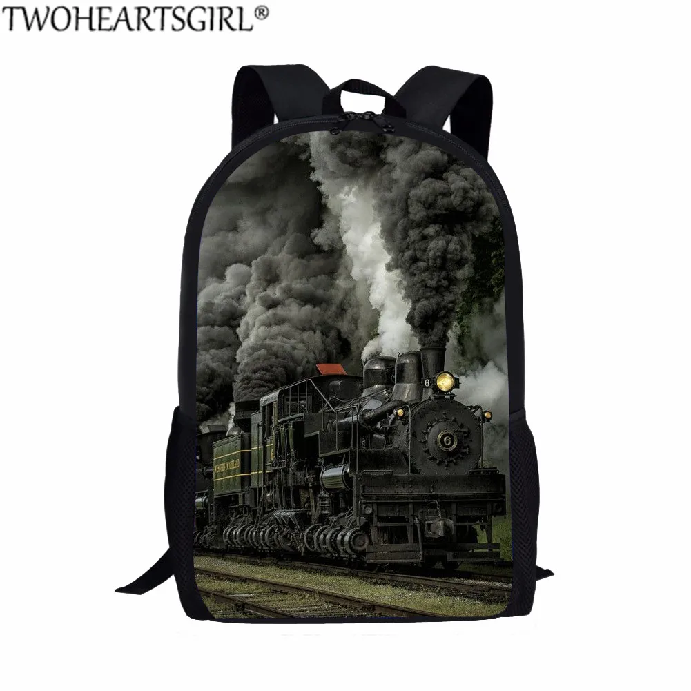 LH1274C Twoheartsgirl паровой поезд Печать школьный Набор для подростков мальчиков девочек Детский рюкзак женский мужской рюкзак для ноутбука детский портфель - Цвет: LH1274C