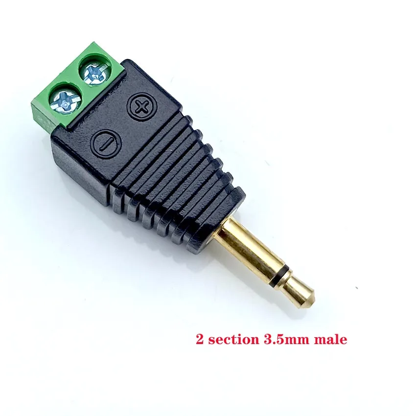 Słuchawki gniazdo Audio 3.5mm złącze Adapter Stereo 3.5mm RCA Audio Mono kanał wtyczka do zacisku śrubowego Audio Mono kanał wtyczki