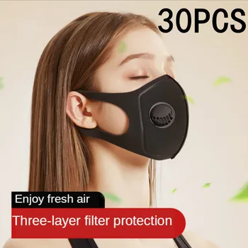 

30Pcs/Lot Sponge Masks with Breathing Valve Dust Face Mask Anti-Pollen Allergy Respirator Fashion Masks Mouth Mask Mascarillas