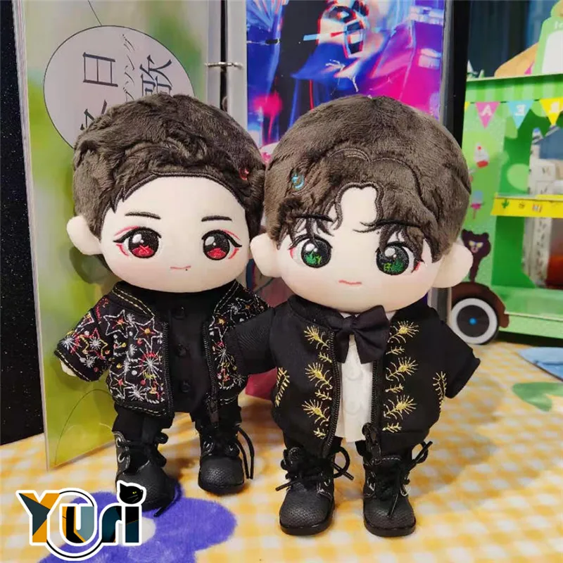Plush Doll 20cm Yuri Plush Doll Body Xiao Zhan Wang Yibo Idol Star Toy Clothes Cosplay Cute Xmas Gift