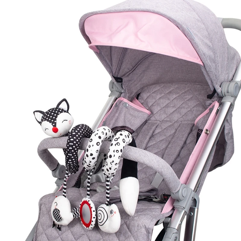 Soft Plush Baby Rattles with Bell Newborn Stroller Car Handbell Mobile Rattle Toys On The Crib Interactive Squeaker Hanging Doll