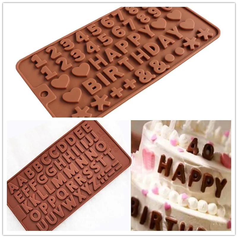 Alphabet Letter Number Silicone Fondant Mold Cake Decor Chocolate Baking Mould
