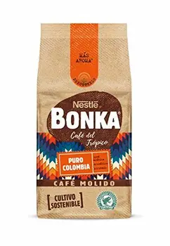 

BONKA Café Molido de Tueste Natural Puro Colombia y Cultivo Sostenible, Paquete de Café de 8 x 220 g