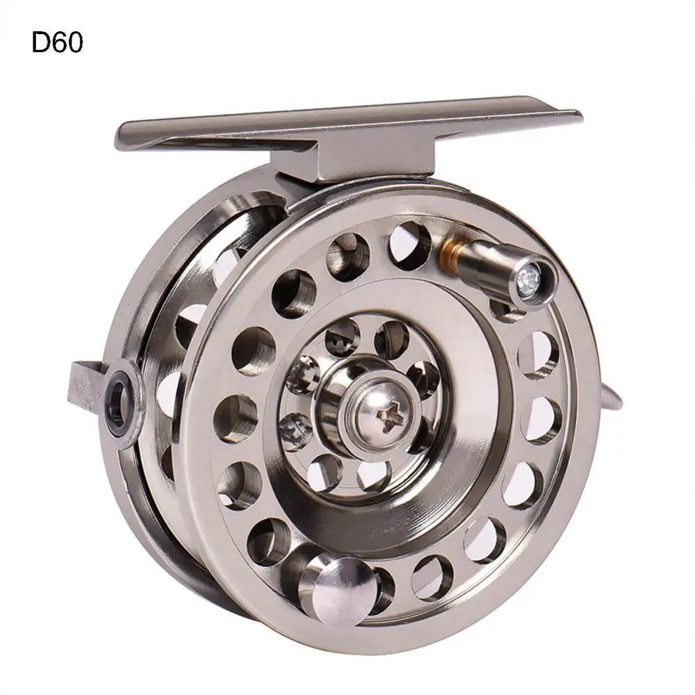 

80%HOT D50/D60 Ultralight CNC Aluminum 1:1 2 Bearings Ice Fly Fishing Reel Right Hand