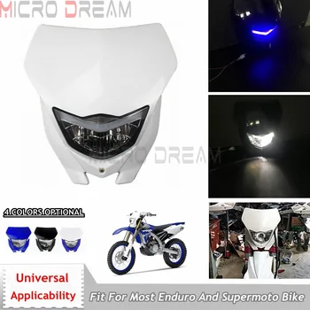 

Motocross Headlight H4 12V 35W Headlight Fairing For Suzuki Honda Yamaha DRZ XR CRF XT EXC MX YZF WRF Off Road Headlamp Mask
