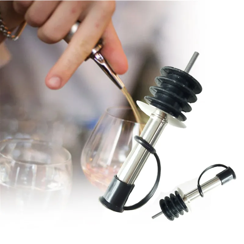 Bottle Stopper Red Wine Pourer with Cap Oil Champagne Plug Keep Freash Black Lid Pourers Bar Party Supplies | Дом и сад