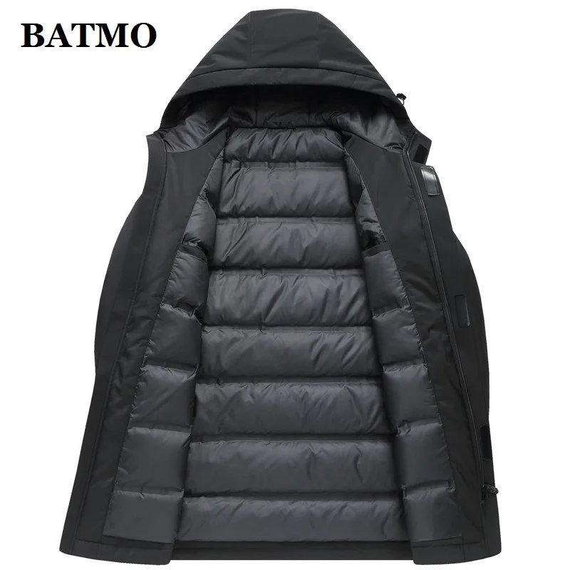 BATMO Новое поступление Зима 90% белые куртки с капюшоном на утином пуху мужские пуховики плюс размер M-4XL 9719