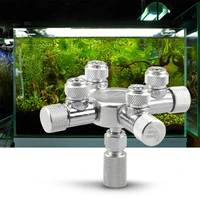 Aquarium Tank CO2 Valve Splitter Regulator Distributor Needle Fine Adjustment Valve for CO2 Regulator with 6 Way Outlets 2