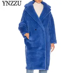2019 зимние женские пальто из искусственного меха одноцветные свободные с отложным воротником женские длинные куртки с длинными рукавами