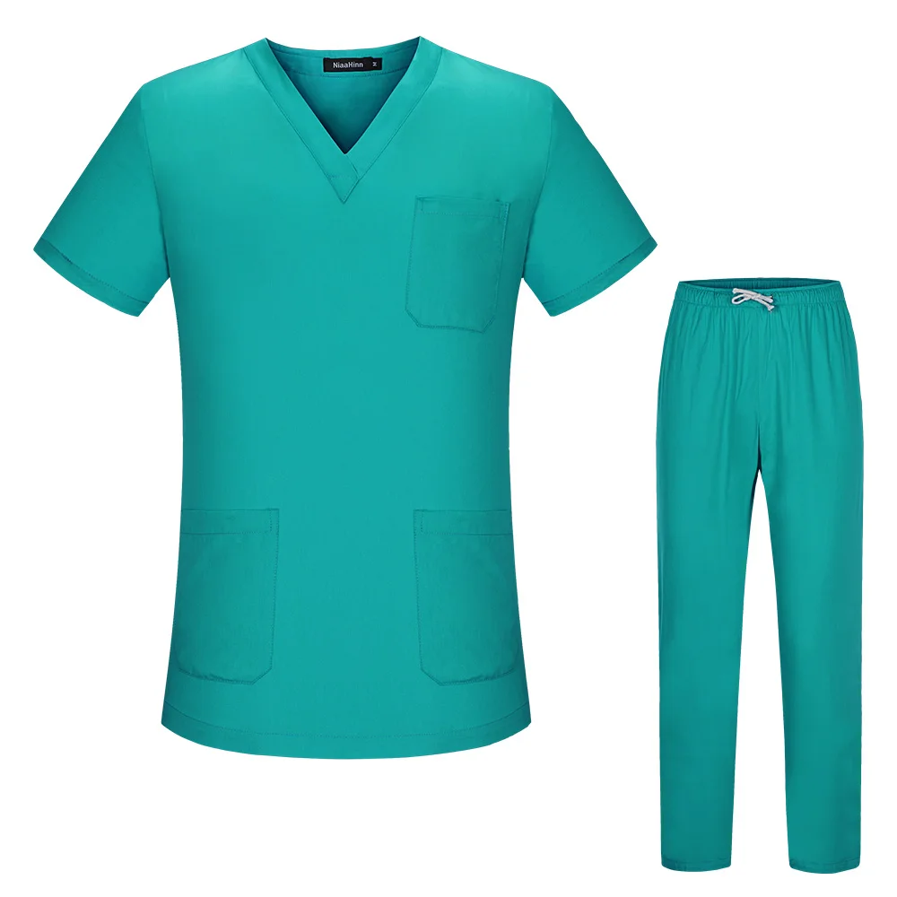 Viaoli Unisex Medical Uniform Short Sleeved tops pants Doctor clothing work clothes men nursing uniform scrubs women scrub sets