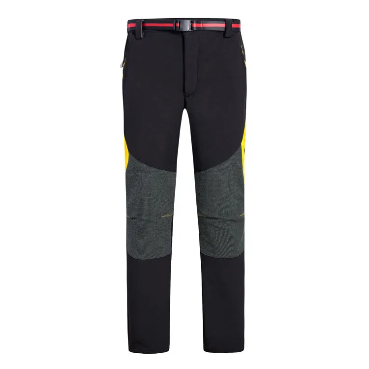 Походные брюки мужские и женские флисовые водонепроницаемые брюки зимние уличные штаны походные брюки лыжные сноубордические брюки - Цвет: Men Black