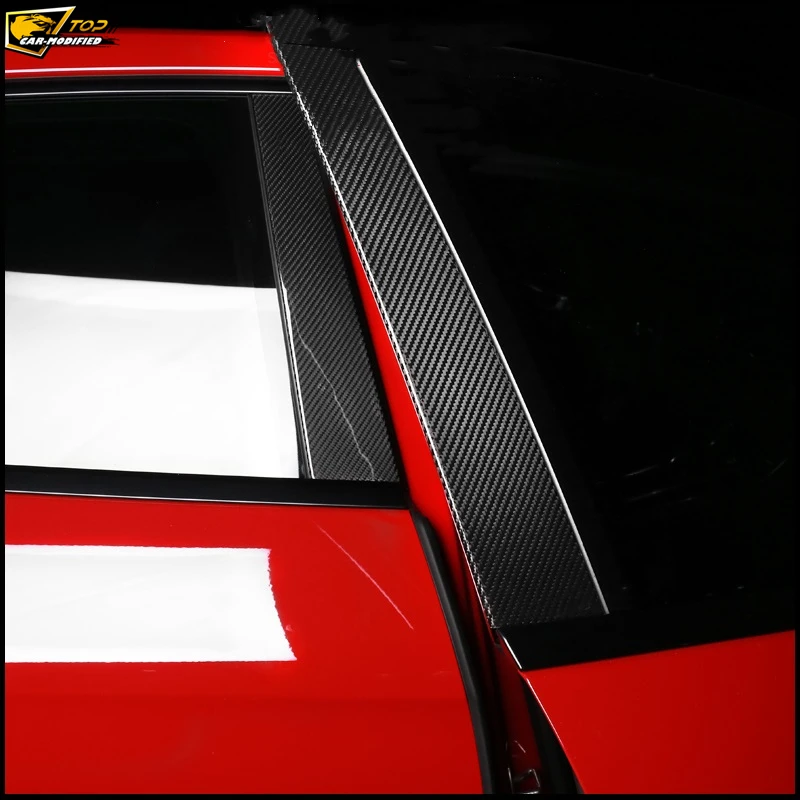 9-100% Real carbon fiber,Free Shipping Carbon Fiber Auto Door B-Pillars Side Window Covers Trims Car Parts for Porsche Cayenne