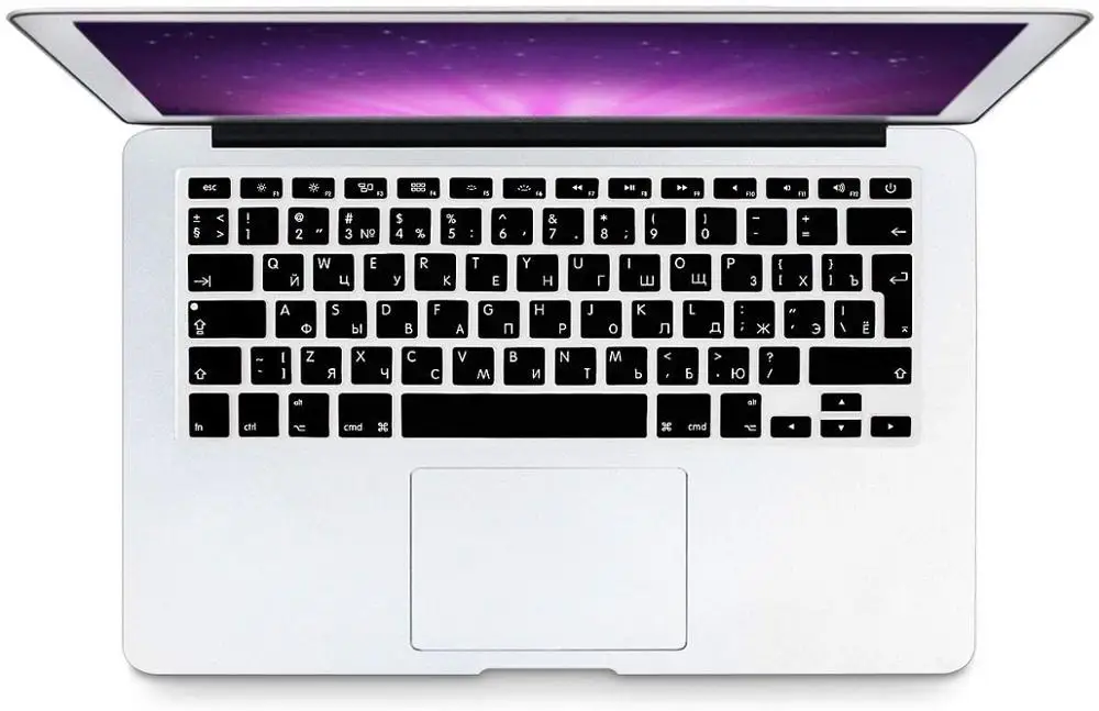 Чехол для клавиатуры Macbook Air 13 с русскими буквами силиконовый защитный чехол Mac Book - Фото №1