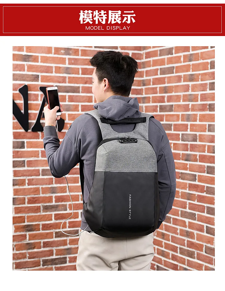 Crossten High Quality 14" Laptop Backpack USB Charge Port Urban Mochila Travel bag Schoolbag business bag