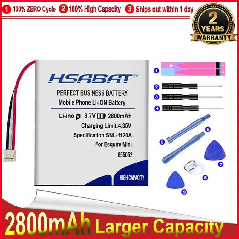 HSABAT 0 цикл 2800 мАч P655252 Аккумулятор Для Harman Kardon Dodge re мини динамик громкий высокое