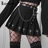 InsGoth High Waist Mini Black Skirts   1