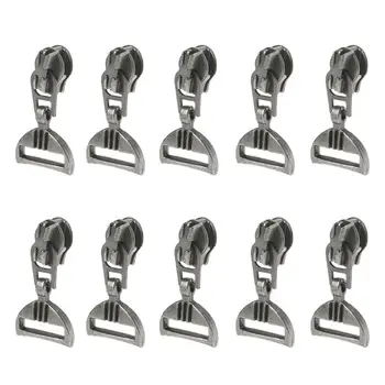 

10Pcs/Set 7mm Universal DIY Fix Zipper Puller Repair Kit Metal Retro Antique Silver Goldfish Tail Shape Replacement Slider