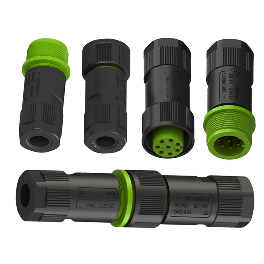 Description Picture 2 of item10pcs/set Exceedconn EC Soldering M20 2 Pin Industrial Electrical Waterproof IP68 Connector Male Female Plug Socket