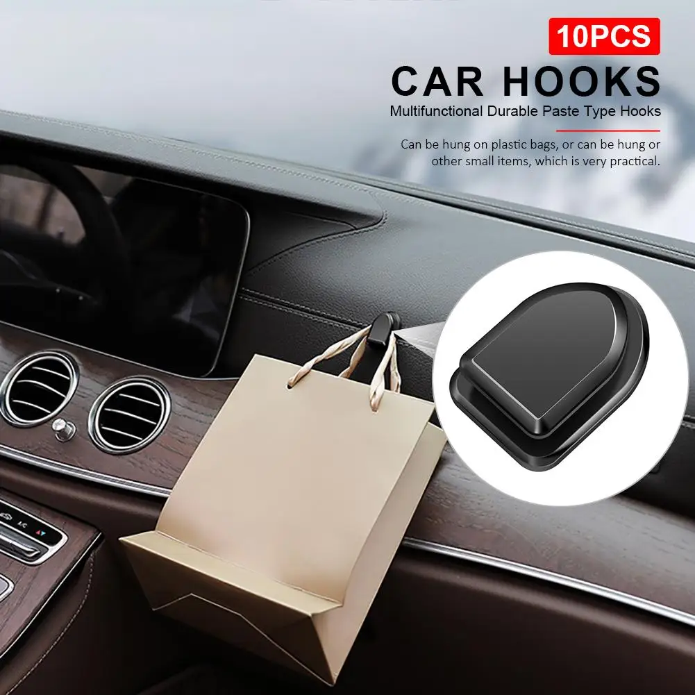 

10PCS Car Hooks Organizer Storage Multifunctional Self Adhesive Wall Hook For USB Cable Headphone Key Hanger Auto Fastener Clip