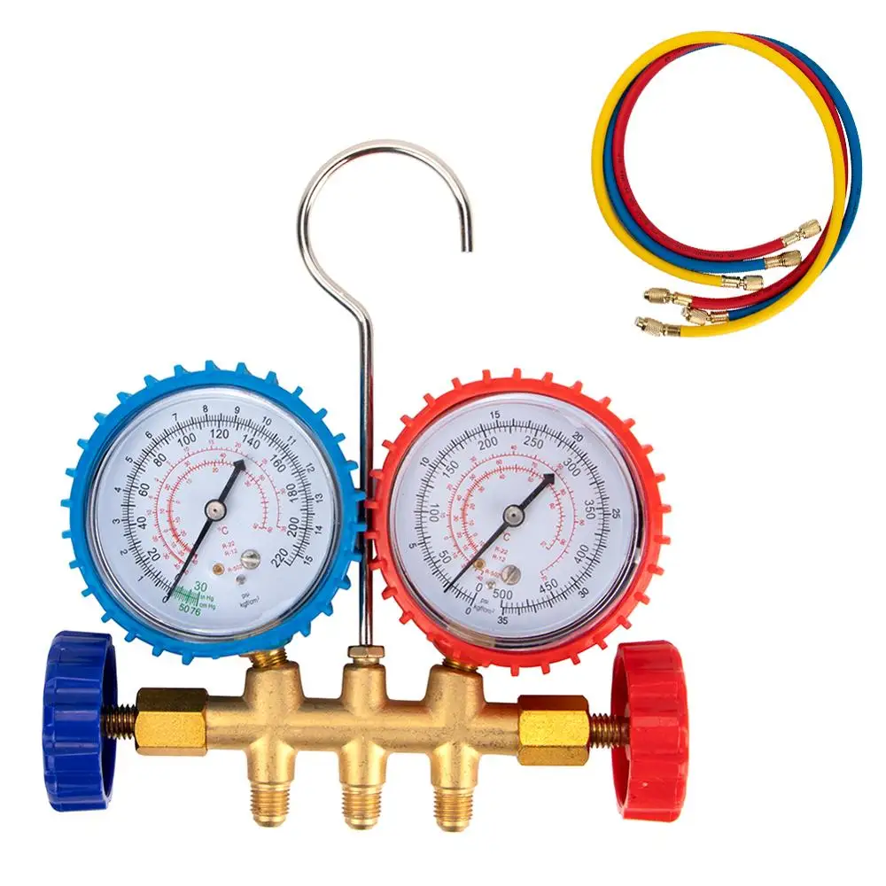 Car Air Conditioning Refrigerant Manifold Gauge Set Freon Meter for