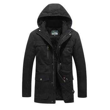 

Men's Jacket Cotton Mens Jackets and Coats Casual Streetwear Parka Men Thick Warm Men's Jackets Solid Men's Winter Jacket Long