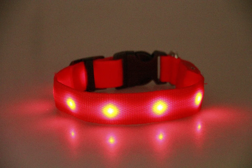 red Fenice usb зарядка светодиодный ошейник для собак анти-потеря/во избежание автомобильной аварии ошейник для собак щенков собачьи ошейники led снабжение товары для домашних животных - Цвет: red