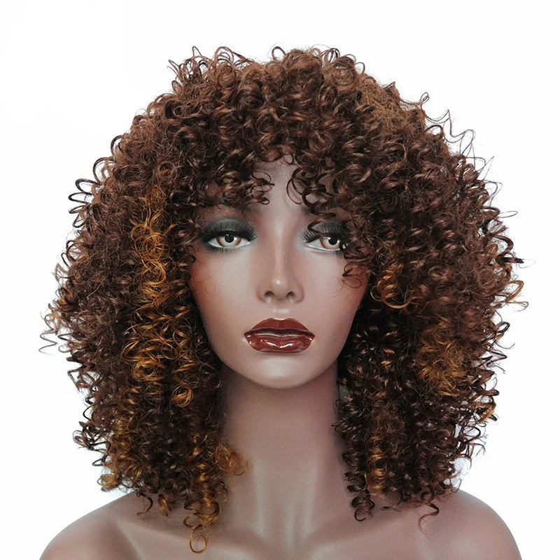MSIWIGS Средний длинный афро кудрявый парик черный синтетический красный Блондин Коричневый парик для женщин афро-американский