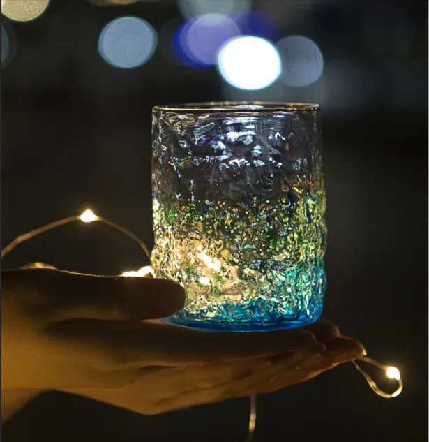 

Imported from Japan Mizuno Nitrate Midnight Light Glass Bottle Handmade Creative Glass Japanese Style Heat-Resistant Tea Cup Lea